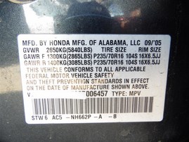 2006 Honda Pilot EX Sage 3.5L AT 2WD #A22581